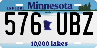 MN license plate 576UBZ