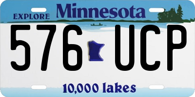 MN license plate 576UCP