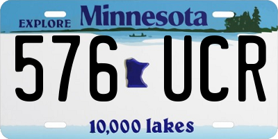 MN license plate 576UCR