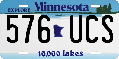 MN license plate 576UCS