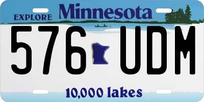 MN license plate 576UDM