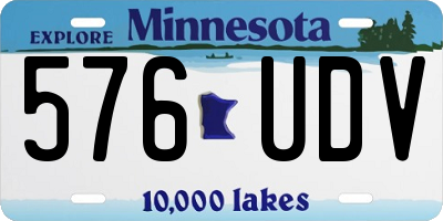 MN license plate 576UDV