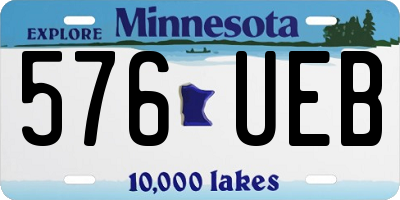 MN license plate 576UEB