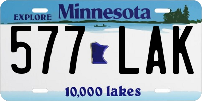 MN license plate 577LAK