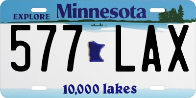 MN license plate 577LAX