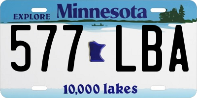 MN license plate 577LBA