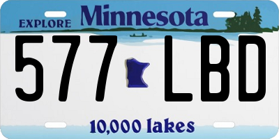 MN license plate 577LBD