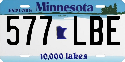 MN license plate 577LBE
