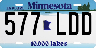 MN license plate 577LDD