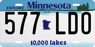 MN license plate 577LDO