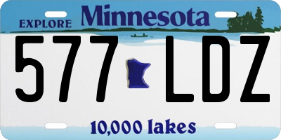 MN license plate 577LDZ