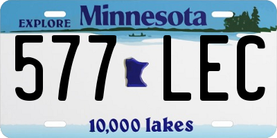 MN license plate 577LEC