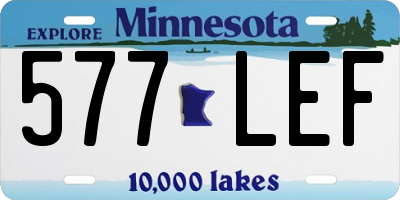 MN license plate 577LEF