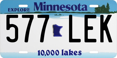MN license plate 577LEK