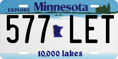 MN license plate 577LET