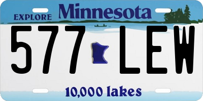 MN license plate 577LEW
