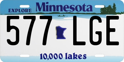 MN license plate 577LGE