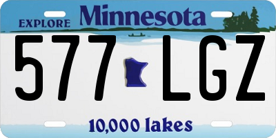 MN license plate 577LGZ