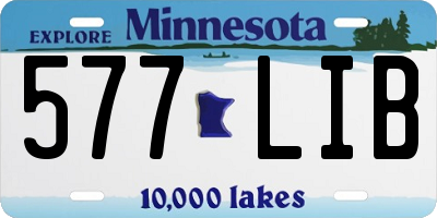 MN license plate 577LIB
