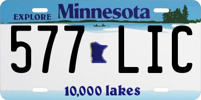 MN license plate 577LIC