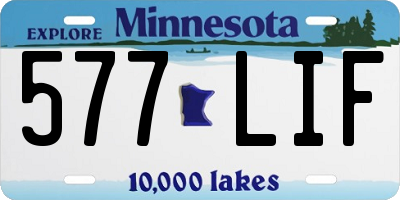 MN license plate 577LIF