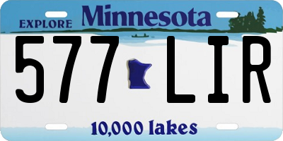 MN license plate 577LIR