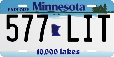 MN license plate 577LIT
