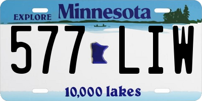 MN license plate 577LIW
