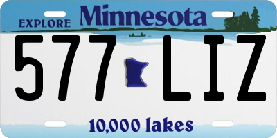MN license plate 577LIZ