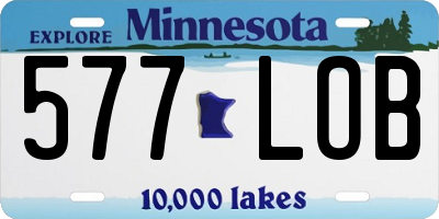 MN license plate 577LOB
