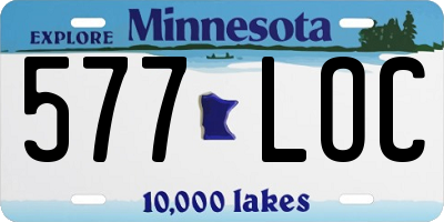 MN license plate 577LOC