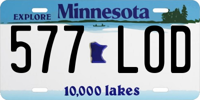 MN license plate 577LOD
