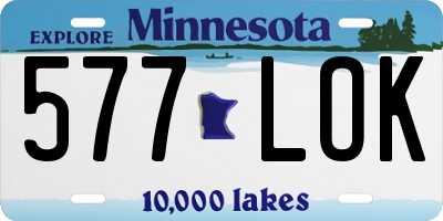MN license plate 577LOK