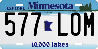 MN license plate 577LOM