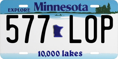 MN license plate 577LOP