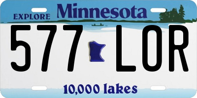 MN license plate 577LOR