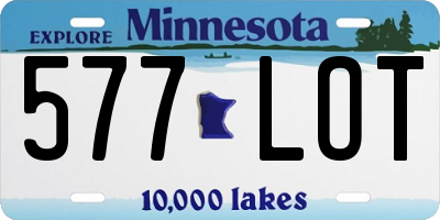 MN license plate 577LOT