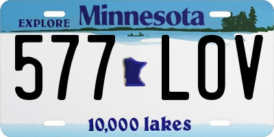 MN license plate 577LOV