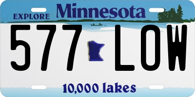 MN license plate 577LOW