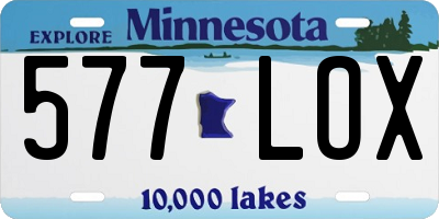 MN license plate 577LOX