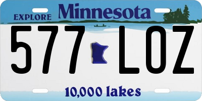 MN license plate 577LOZ