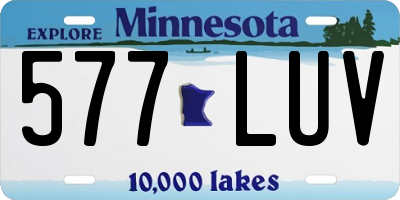 MN license plate 577LUV