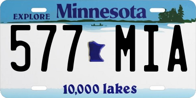 MN license plate 577MIA
