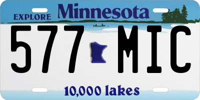 MN license plate 577MIC