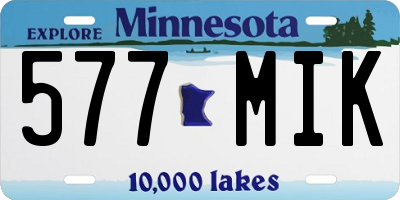 MN license plate 577MIK