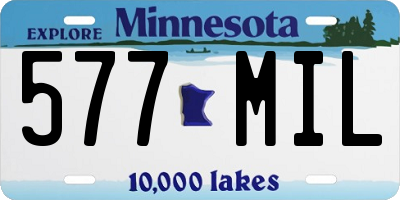MN license plate 577MIL