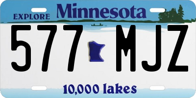 MN license plate 577MJZ