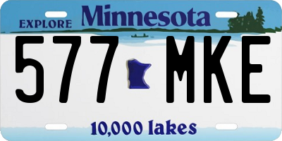 MN license plate 577MKE
