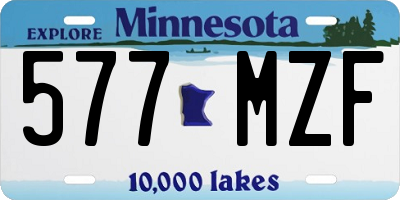 MN license plate 577MZF