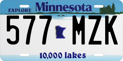 MN license plate 577MZK